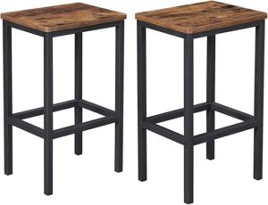 VASAGLE Bar Stools, Set Of 2, Rustic Brown MLBC65X