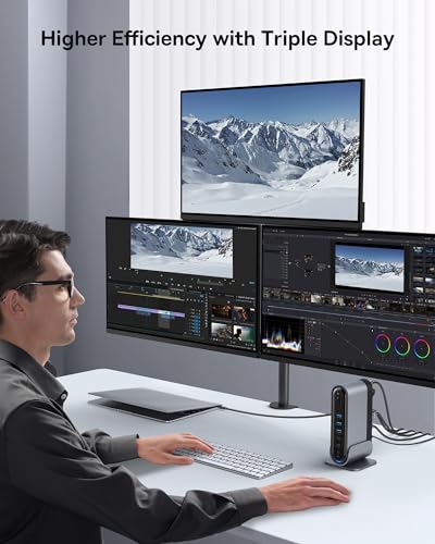 Baseus Docking Station, 17 In 1 With 3 Monitors - Image 3