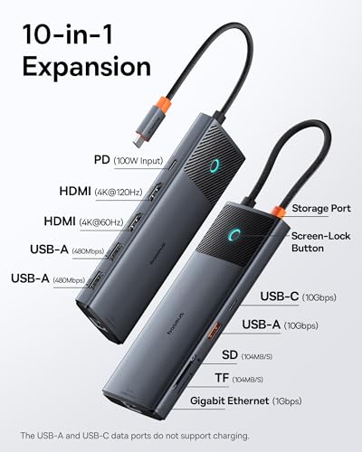 Baseus Docking Station Dual Monitor 10Gbps 10 In 1 - Image 2