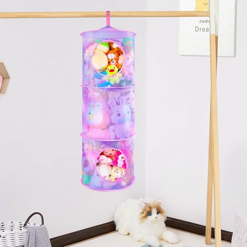 Basumee Stuffed Animals Storage Net Hammock, Purple - Image 5