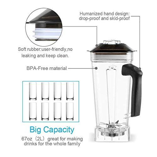 BATEERUN Professional Countertop Blender, 2200W High Speed - Image 3