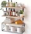 AMADA HOMEFURNISHING Bathroom Shelves Over Toilet With Basket