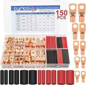 cyrico Battery Cable Ends Copper Wire Lugs Kit