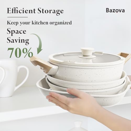 bazova Non Stick Ceramic Cookware Set, 19 Pcs - Image 3