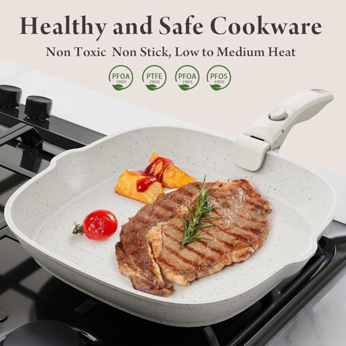 bazova Non Stick Ceramic Cookware Set, 19 Pcs - Image 4
