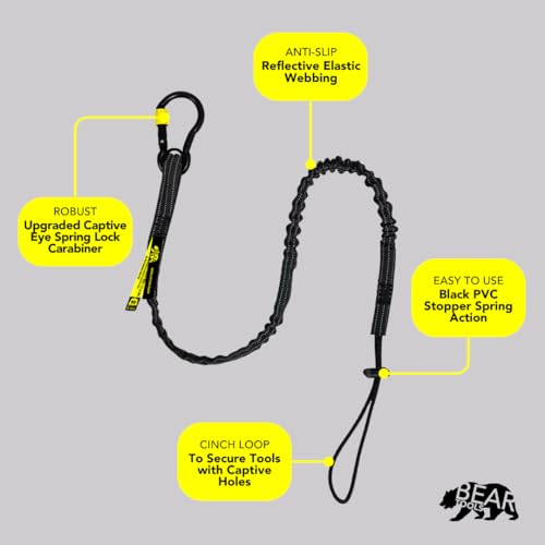 BearTOOLS Black Screw Lock Safety Lanyard 3 Foot - Image 4