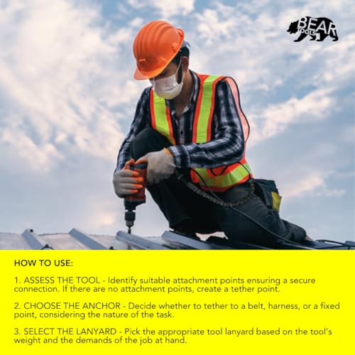 BearTOOLS Black Screw Lock Safety Lanyard 3 Foot - Image 5