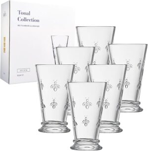 Khen Bee Embossed Highball Glasses Set