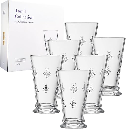 Khen Bee Embossed Highball Glasses Set