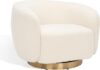 Safavieh Bernard Ivory/Gold Boucle Swivel Accent Chair