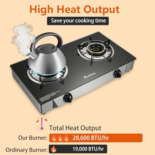 BesNerg Portable 2 Burner Propane Gas Cooktop - Image 3
