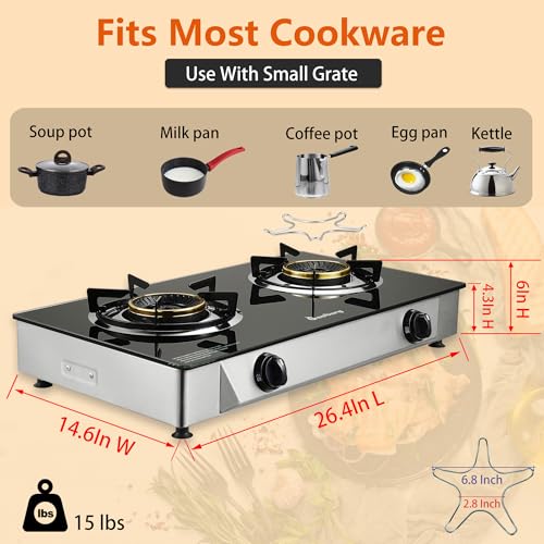 BesNerg Portable 2 Burner Propane Gas Cooktop - Image 4