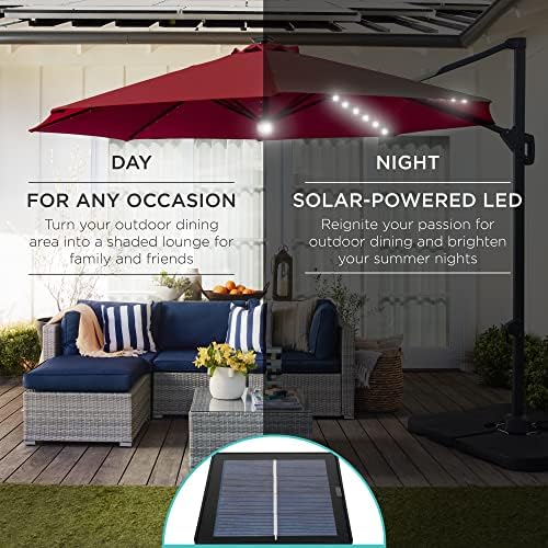 Best Choice Products 10ft Solar LED Cantilever Patio Umbrella - Image 3