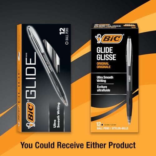 BIC Glide Black Retractable Ballpoint Pens, Medium Point - Image 4
