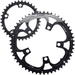 BUCKLOS Bike Chainring Set, Double Round Aluminum