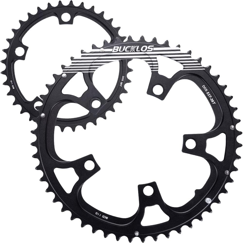 BUCKLOS Bike Chainring Set, Double Round Aluminum