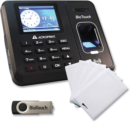 Acroprint Biotouch Time Clock & Badges Bundle