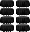Fivenl Black 90 Inch Round Tablecloth Set