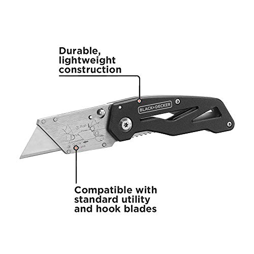 BLACK+DECKER Folding Utility Knife, 2 Pack (BDHT10001) - Image 2