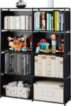 MOYIPIN Black Double Row 8-Grid Bookshelf