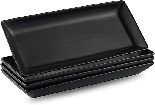 Gomakren Black Porcelain Rectangular Serving Platters