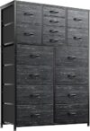 EnHomee Black Tall Dresser With 16 Drawers