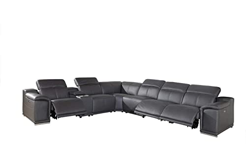 Blackjack Furniture Venice Leather Sectional Sofa With Recliners - Image 3