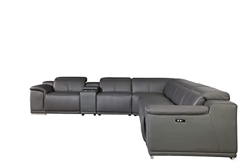 Blackjack Furniture Venice Leather Sectional Sofa With Recliners - Image 4