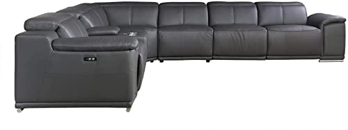 Blackjack Furniture Venice Leather Sectional Sofa With Recliners - Image 5