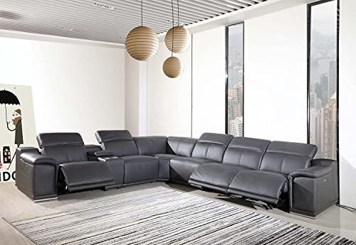 Blackjack Furniture Venice Leather Sectional Sofa With Recliners - Image 2