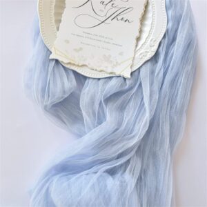 Joanlody Blue Cheesecloth Table Runner 10Ft Rustic