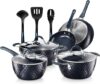 NutriChef Blue Diamond Nonstick Ceramic Cookware Set