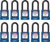 ABUS Blue Pack Of 10 Lockout Tagout Premium Safety Padlock Set