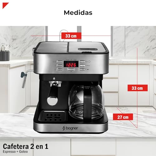 Bogner 2-in-1 Coffee Maker - Espresso & Drip Machine - Image 3