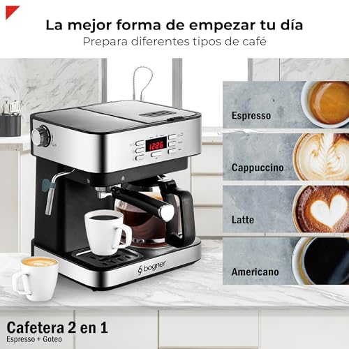Bogner 2-in-1 Coffee Maker - Espresso & Drip Machine - Image 4