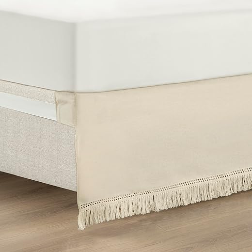 Lush Decor Boho Fringe Tailored Drop Bedskirt, Queen