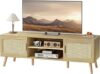 SUPERJARE Boho TV Stand For 65 Inch TV