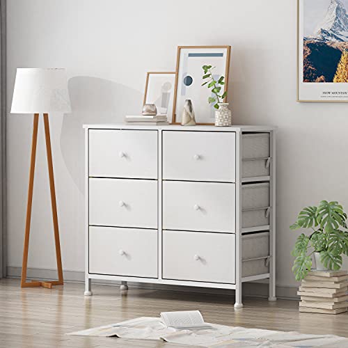 BOLUO White Dresser 6 Drawer Fabric Storage - Image 2
