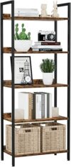 NUMENN Bookshelf, 5 Tier Home Office Organizer