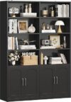 FACBOTALL Bookshelf With Doors, 6 Tier, 73” Tall