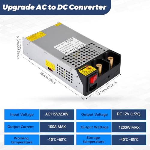 BOSYTRO AC To DC Converter 12V 1200W Max - Image 2