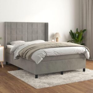 GFFFFFFJJJJJJJJJJJ Box Spring Bed With Mattress Light Gray