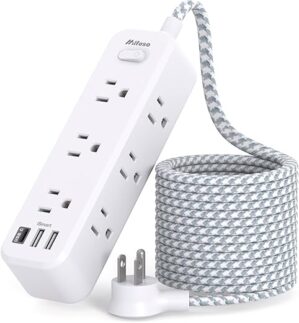 Mifaso Braided Power Strip With 9 Outlets
