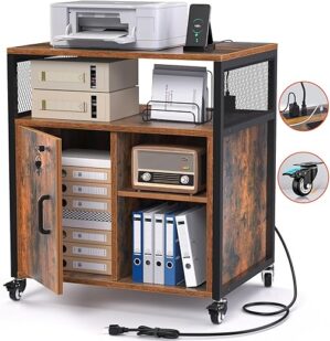 LOWOSA Braking Wheels Filing Cabinet With Lock