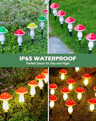 Brightown Solar Mushroom String Lights, Outdoor Waterproof - Image 2
