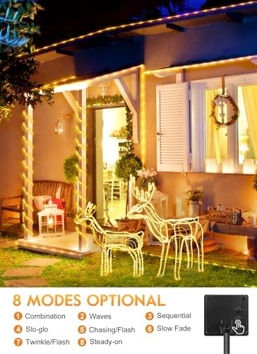 Brightown Solar Rope Lights, 39FT 100LED Outdoor - Image 4