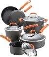 Rachael Ray Brights Hard-Anodized Nonstick Cookware Set, 10-Piece