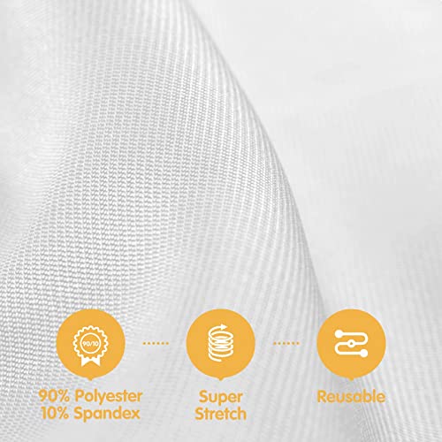 BRILLMAX 6 Pack White Fitted Spandex Table Covers - Image 2