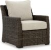 Signature Design by Ashley Brook Ranch Outdoor Lounge Chair, Dark Brown