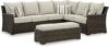 Signature Design by Ashley Brook Ranch Outdoor Sofa Sectional, Beige